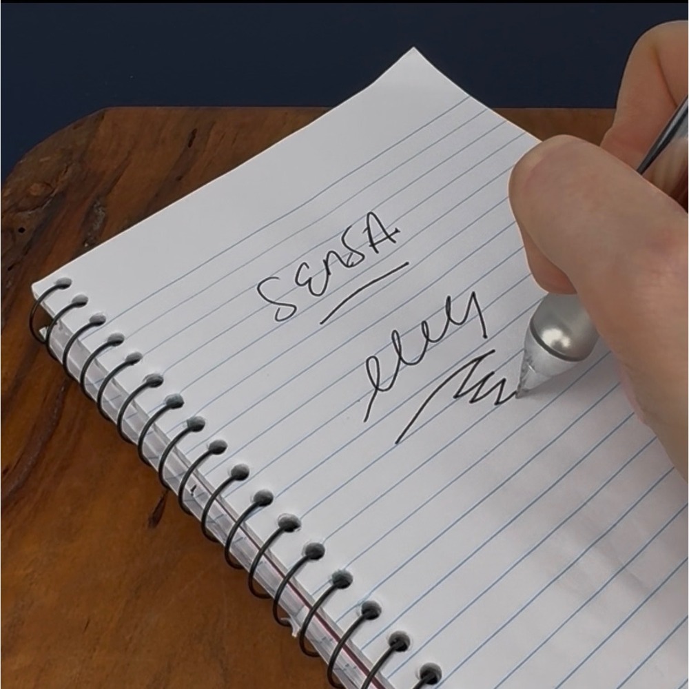 Sensa Zephyr Crystal Silver Ballpoint Pen with Plasmium Gel Grip Chrome + Ink - Picture 9 of 9
